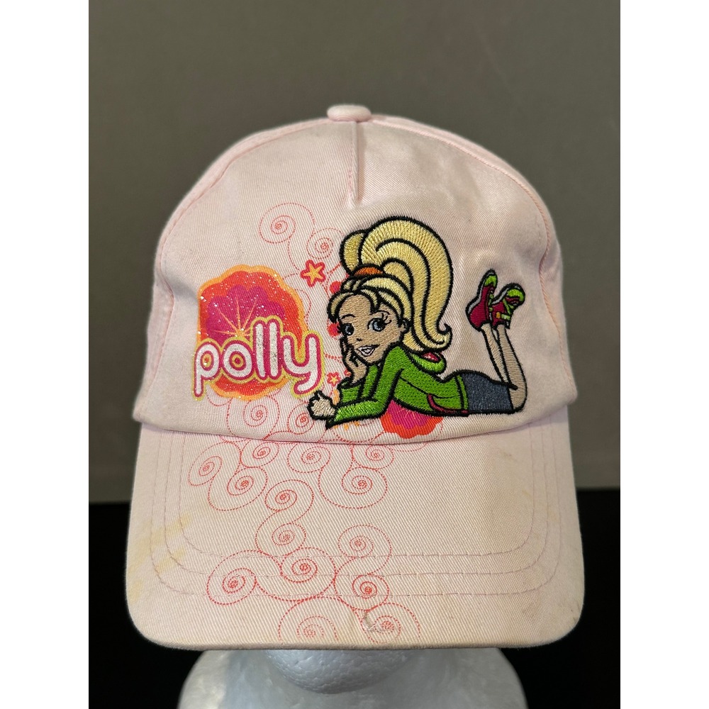Vintage Polly Pocket Pink Baseball Cap Hat Y2K Embroidered Glitter Girls Kids